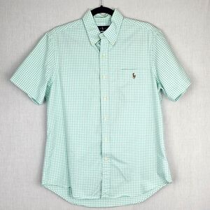 Ralph Lauren Classic Fit Men's Shirt Button‎ Up Checkered Light Green Medium